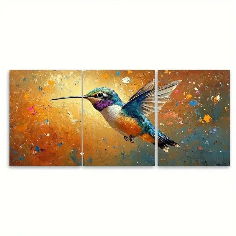 3pcs Hummingbird Honeybee YU  Wall Art Set Canvas Framed 50x70cm - High Quality Print 100% Australian Made Wall Canvas Ready to Hang - Bella Home Decor