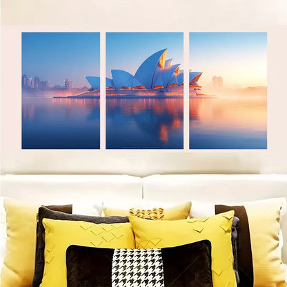 3pcs Australian Sydney Opera House Decor  Wall Art Set Canvas Framed 60x90cm - High Quality Print 100% Australian Made Wall Canvas Ready to Hang - Bella Home Decor
