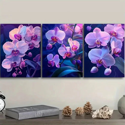 3pcs A beautiful orchid  Wall Art Set Canvas Unframed - High Quality Print 100% Australian Made Wall Canvas - Bella Home Decor