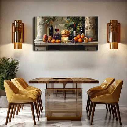 Food Beverage Still Life Stone Wall Art Canvas Office Home Room Framed 120x60cm - Bella Home Decor