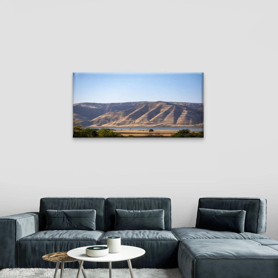 Hilly Mountain Landscape Wall Art Canvas Office Home Framed 120x60cm