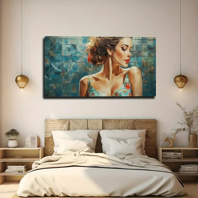 Stylishly Dressed Model Wall Art Canvas Office Home Room Framed 120x60cm
