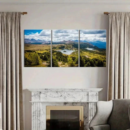 3pcs Mountain Nature Forest & Lake  Wall Art Set Canvas Framed 50x70cm - High Quality Print 100% Australian Made Wall Canvas Ready to Hang