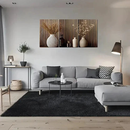 3pcs Minimalist Vase and Flowers Painting Wall Art Canvas Unframed - High Quality Print 100% Australian Made Wall Canvas