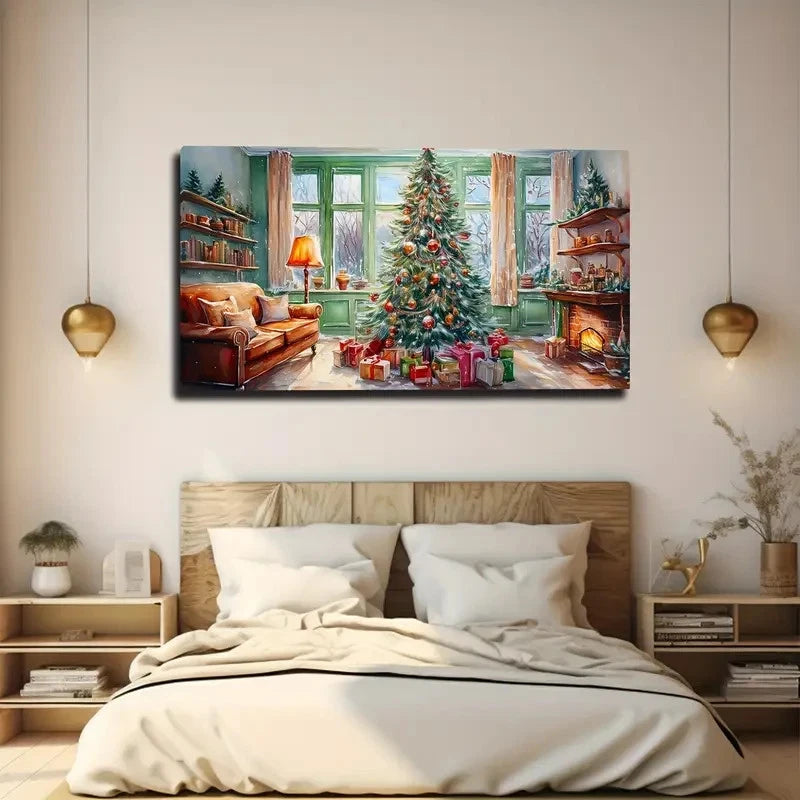 Vibrant Festive Modern Wall Art Canvas Office Home Room Framed 120x60cm