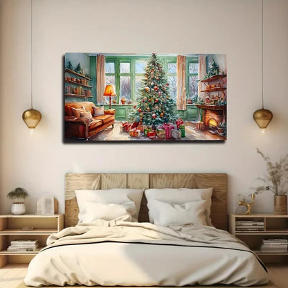Vibrant Festive Modern Wall Art Canvas Office Home Room Framed 120x60cm