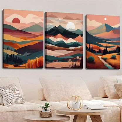 3pcs Modern Sunset Landscape Decoration Wall Art Canvas Unframed - High Quality Print 100% Australian Made Wall Canvas