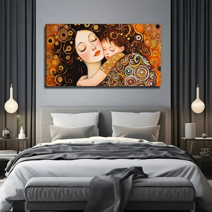 Warm Mother And Daughter Wall Art Canvas Office Home Room Framed 120x60cm