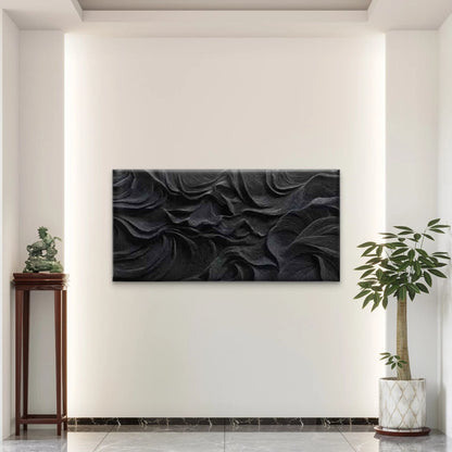 Vintage Wave, Monochrome Wall Art Canvas Office Home Room Framed 120x60cm