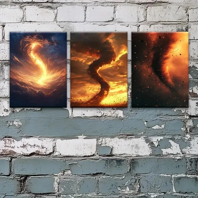 3pcs Cosmic Clouds & Stars Fantasy Perfect Wall Art Set Canvas Framed 50x70cm - High Quality Print 100% Australian Made Wall Canvas Ready to Hang - Bella Home Decor