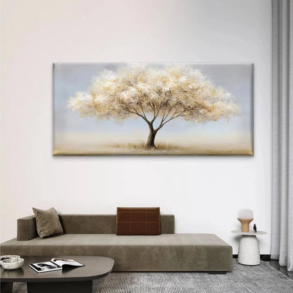 Golden Blossom Tree Wall Art Canvas Office Home Room Framed 120x60cm