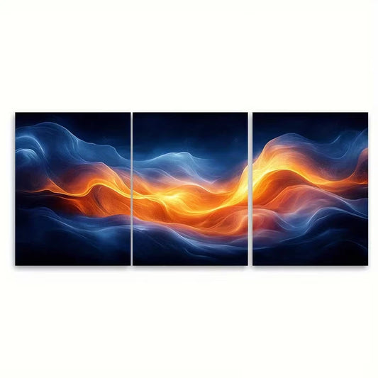 3pcs Dreamy Abstract Flowing Artwork Metal Print Ready to Hang Art