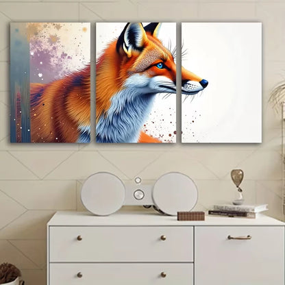 3pcs Vibrant Abstract Style Fox Wall Art Set Canvas Framed 40x60cm – High Quality Print 100% Australian Made Wall Canvas Ready to Hang