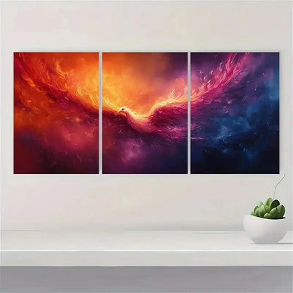 3pcs Original Colorful Plume Art  A  Wall Art Set Canvas Framed 60x90cm - High Quality Print 100% Australian Made Wall Canvas Ready to Hang