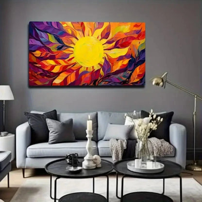 Vibrant Radiant Design Wall Art Canvas Office Home Room Framed 120x60cm