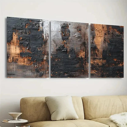 3pcs Black and Brown Wabi Sabi Minimalist Wall Art Set Canvas Framed 40x60cm - High Quality Print 100% Australian Made Wall Canvas Ready to Hang - Bella Home Decor