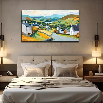 Abstract Fields White Nature Wall Art Canvas Office Home Room Framed 120x60cm