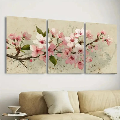 3pcs Spring Botanical, Abstract Geometric Wall Art Set Canvas Framed 60x90cm - High Quality Print 100% Australian Made Wall Canvas Ready to Hang