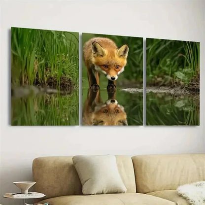 3pcs Fox Cub Wall Art Set Canvas Unframed – High Quality Print, 100% Australian Made Wall Canvas - Bella Home Decor
