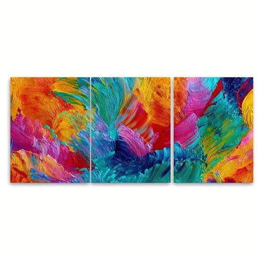 3pcs Abstract Impressionist City Street Wall Art Set Canvas Framed 50x70cm - High Quality Print 100% Australian Made Wall Canvas Ready to Hang