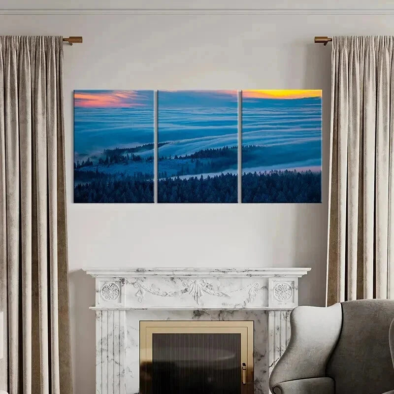 3pcs Serene Forest & Sunset Landscape  Wall Art Set Canvas Framed 60x90cm - High Quality Print 100% Australian Made Wall Canvas Ready to Hang - Bella Home Decor