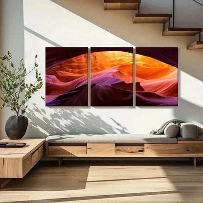 3pcs Spectacular Antelope Canyon Modern Wall Art Canvas Unframed - High Quality Print 100% Australian Made Wall Canvas