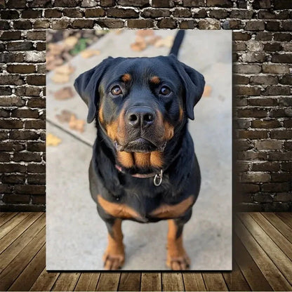 Beautiful Rottweiler Suitable Painting 40x60cm Metal Print Ready to Hang - Bella Home Decor