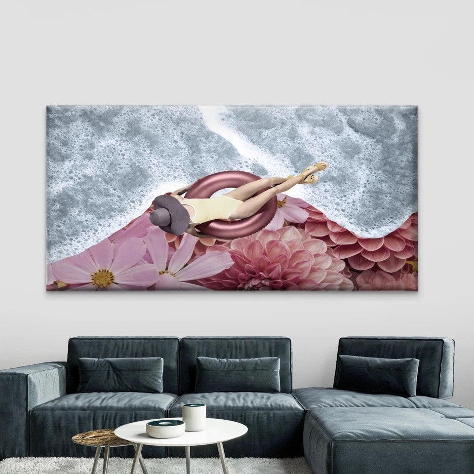 Surreal Spa Swimming Pool Wall Art Canvas Office Home Room Framed 120x60cm