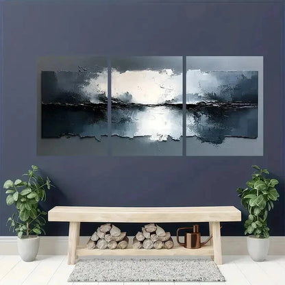 3pcs Abstract White Painting Decoration Wall Art Set Canvas Framed 60x90cm - High Quality Print 100% Australian Made Wall Canvas Ready to Hang - Bella Home Decor