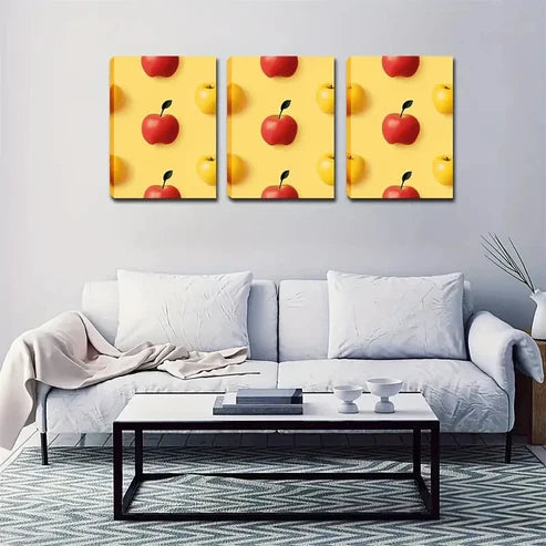 3pcs Different Sizes Of Apple Creative Style Wall Art Canvas Unframed - High Quality Print 100% Australian Made Wall Canvas - Bella Home Decor