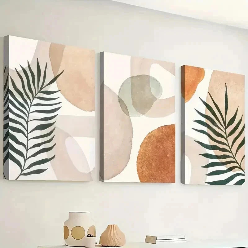 3pcs Geometric Line Decor in a Bohemian Style Wall Art Set Canvas Framed 40x60cm - High Quality Print 100% Australian Made Wall Canvas Ready to Hang - Bella Home Decor