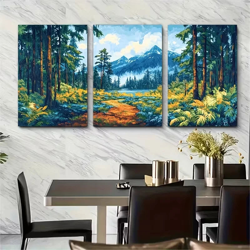 3pcs Hoh Rain Forest Scenic Print Metal Print Ready to Hang Art
