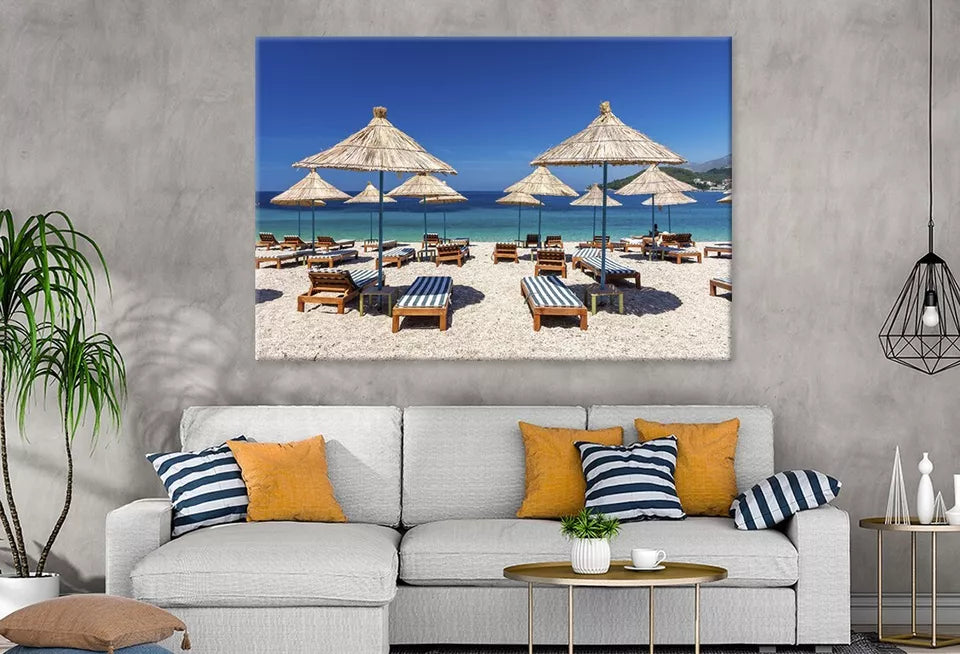 Paradise Beach In Himare Wall Art Decor 100% Australian Made - Bella Home Decor