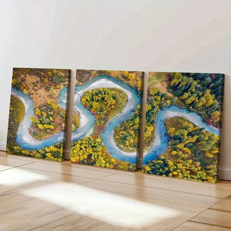 3pcs Road Scenery Art Natural Landscape Wall Art Set Canvas Framed 40x60cm - High Quality Print 100% Australian Made Wall Canvas Ready to Hang - Bella Home Decor