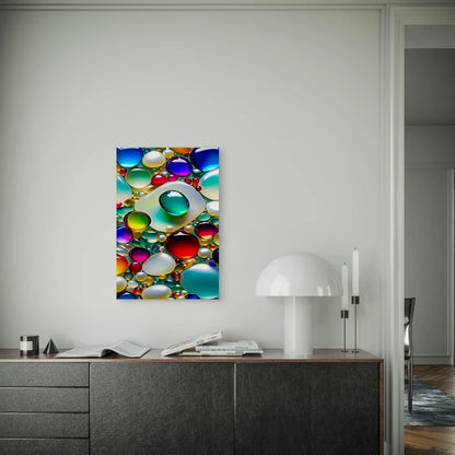 Vibrant Colors Iridescent Glassy Orbs Metal Print Ready to Hang