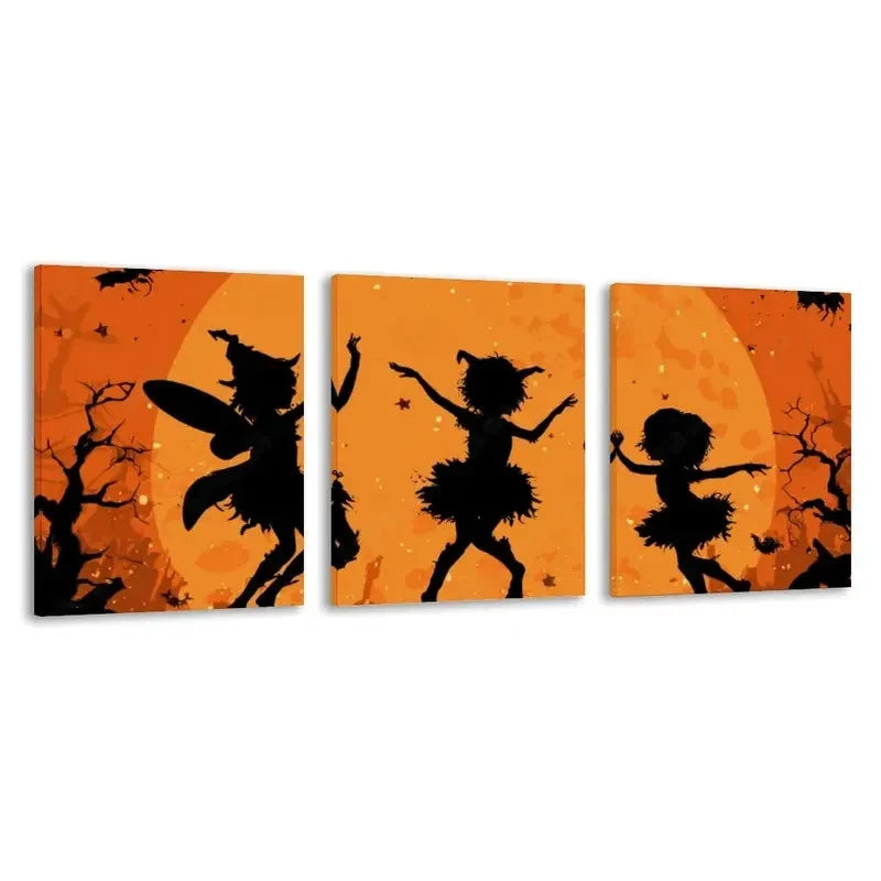 3pcs Gothic & Werewolf Spooky Halloween Decor   Wall Art Set Canvas Framed 60x90cm - High Quality Print 100% Australian Made Wall Canvas Ready to Hang - Bella Home Decor
