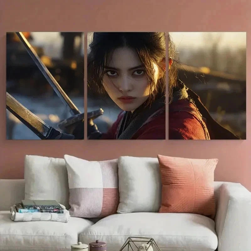 3pcs Custom For Sheung Warrior Perfect Wall Art Set Canvas Framed 50x70cm - High Quality Print 100% Australian Made Wall Canvas Ready to Hang - Bella Home Decor