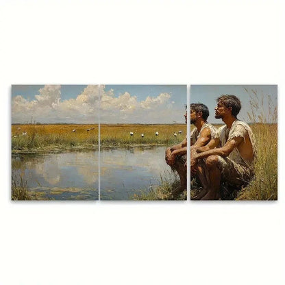 3pcs The Inopportune Art Reproduction TY Wall Art Set Canvas Framed 50x70cm - High Quality Print 100% Australian Made Wall Canvas Ready to Hang