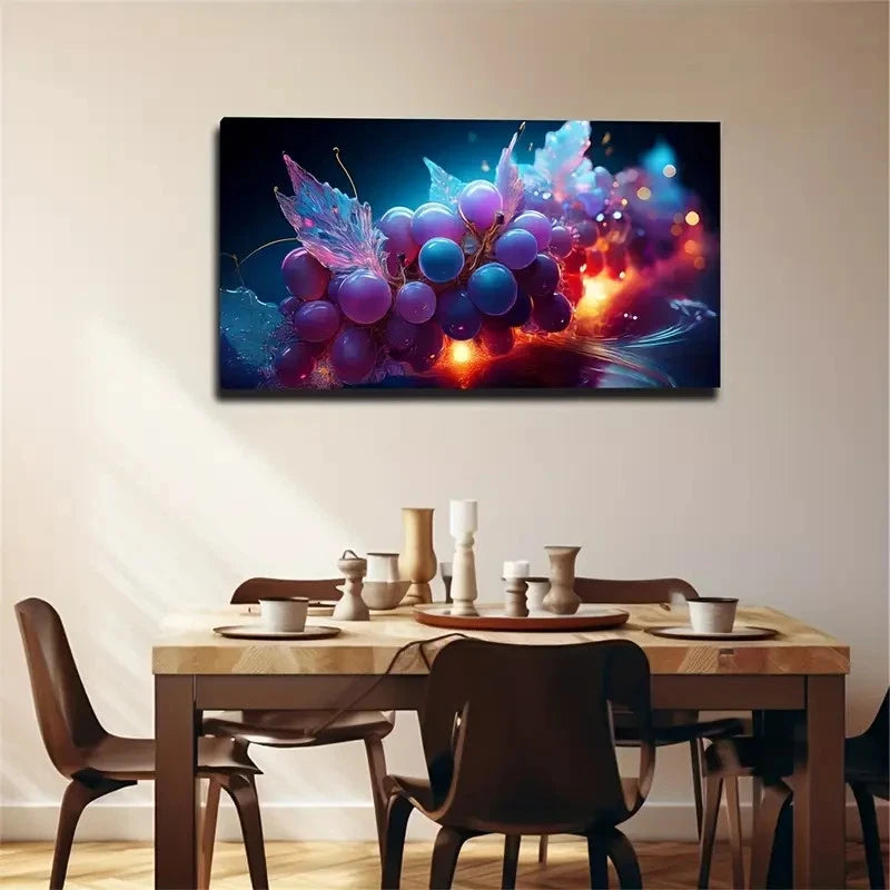 Vibrant Blue Purple Wall Art Canvas Office Home Room Framed 120x60cm