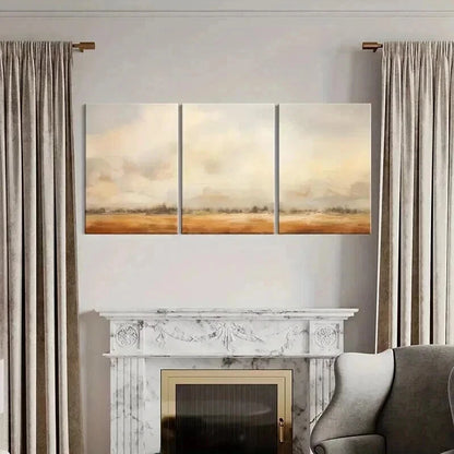 3pcs Desert Landscape Abstract Design Metal Print Ready to Hang Art - Bella Home Decor