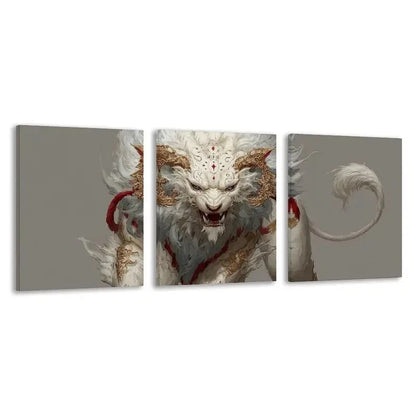 3pcs The Majestic Mythical Beast With Horns   Wall Art Set Canvas Framed 40x60cm - High Quality Print 100% Australian Made Wall Canvas Ready to Hang - Bella Home Decor