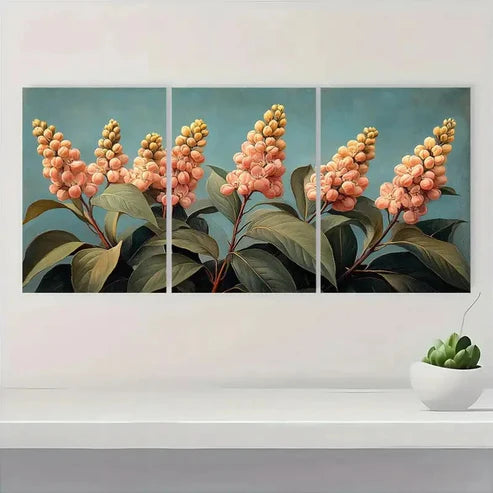 3pcs Tropical Milkweed Vintage Interiors a Wall Art Canvas Unframed - High Quality Print 100% Australian Made Wall Canvas - Bella Home Decor