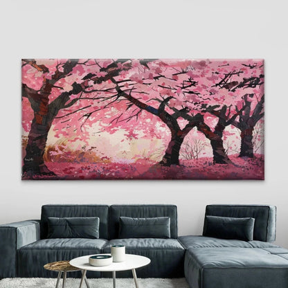 Spring Cherry Blossom Trees Wall Art Canvas Office Home Room Framed 120x60cm