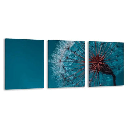 3pcs Seeds Spread Wide Against the Vibrant Blue Wall Art Set Canvas Framed 60x90cm - High Quality Print 100% Australian Made Wall Canvas Ready to Hang