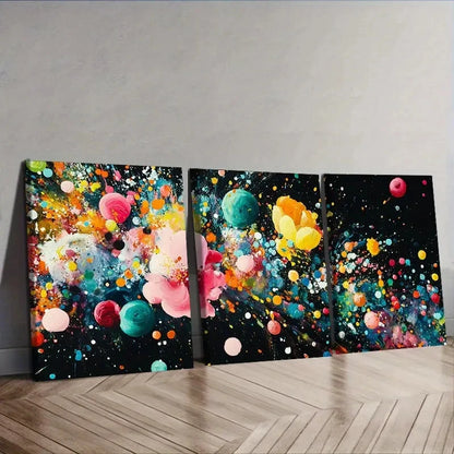 3pcs colorful explosion Wall Art Set Canvas Framed 40x60cm - High Quality Print 100% Australian Made Wall Canvas Ready to Hang - Bella Home Decor