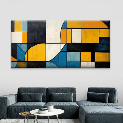 Abstract Geometric Shapes Wall Art Canvas Office Home Room Framed 120x60cm