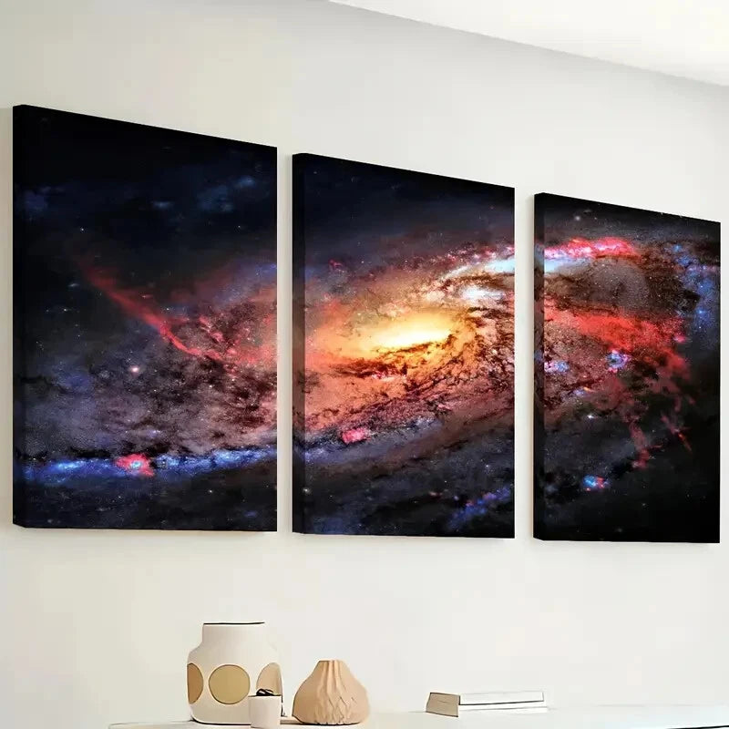 3pcs Galaxy Outer Space Cosmic Perfect Wall Art Set Canvas Framed 40x60cm - High Quality Print 100% Australian Made Wall Canvas Ready to Hang - Bella Home Decor