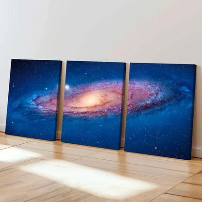 3pcs Universe Milky Way Galaxy Decor Wall Art Canvas Unframed - High Quality Print 100% Australian Made Wall Canvas
