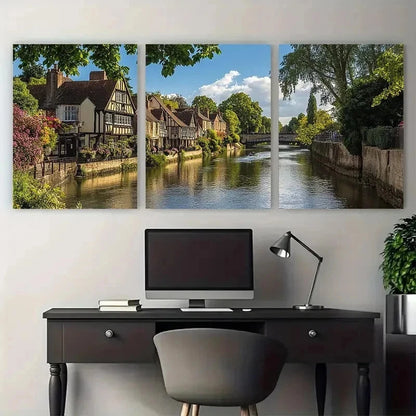 3pcs Sunderland-Upon-Avon Posters Perfect Wall Art Set Canvas Framed 50x70cm - High Quality Print 100% Australian Made Wall Canvas Ready to Hang