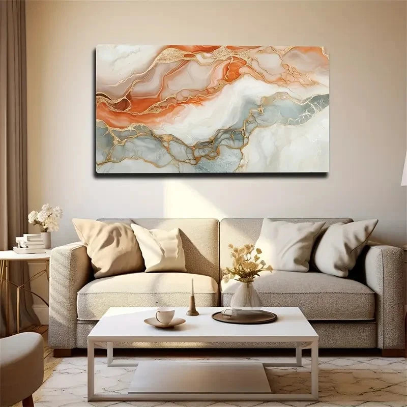 Fine Golden Lines And Textures Wall Art Canvas Office Home Room Framed 120x60cm